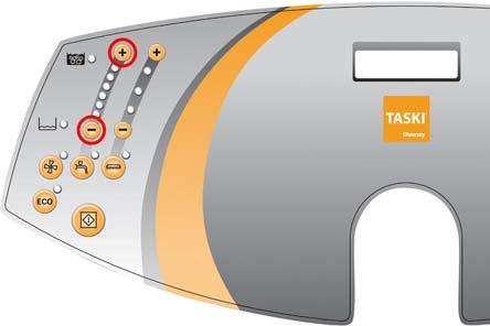 7.5 Dashboard service menu The TASKI swingo 4000/5000 have a dashboard service menu functionality. Following you find the reset of the service hour counter. 7.5.3 Reset service hour counter To reset the service hour counter LED you have to perform the following steps: ST.