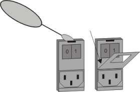 EXCHANGING A FUSE Before changing a fuse disconnect the power cable The fuse (#35) is situated behind a small lid between the power socket and the main power switch It can easily be opened with a