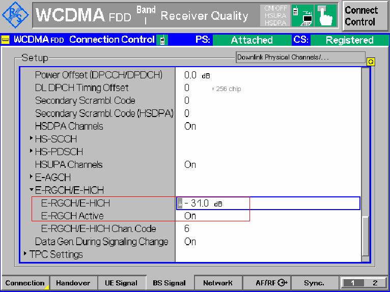 Figure 32: Activate E-RGCH channel and E-RGCH power setting Step 2: Set the TTI Mode to be 10ms.
