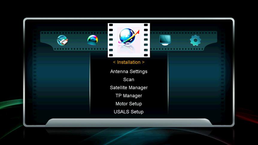 Main menu 4.2 Overview of the main menu Installation, P. 19 Edit channels, P. 29 Settings, P. 33 Times, P. 36 USB, P. 38 Receiver Info, P. 39 Antenna Settings, P. 19 TV channels, P.