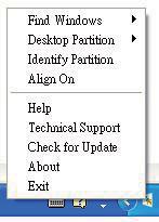 Run at Startup Options>Preferences Context Menu About Screen Factory Preset.