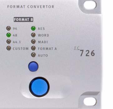 3. FORMAT A Input Indicator LEDs Each eight-channel bank has seven LEDs to indicate the format attached to the Format A Input; only one of these LEDs can be lit at a time.