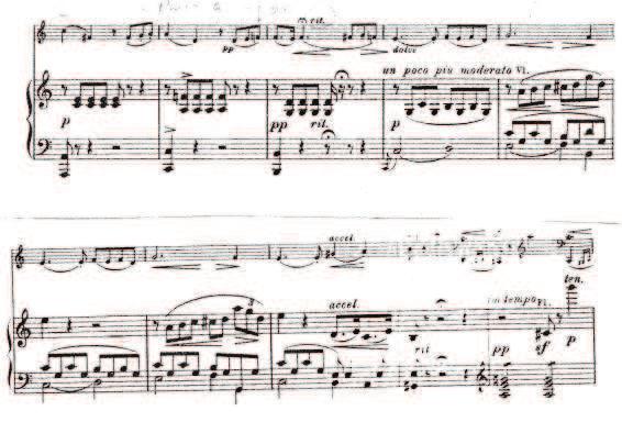 The work is enormously virtuosic and coaxes substantial technique out from the soloist, such as passages full of sixths, thirds and octaves, enormous leaps across the strings and chromatic runs