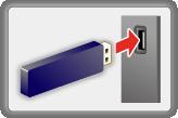 To insert or remove the USB Flash Memory Ensure alignment is straight and complete when inserting or removing.