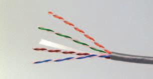 The 2071E 4-pair cable is composed of bare solid copper conductors insulated with Fluorinated-Ethylene-Propylene (FEP). The core of twisted pairs is jacketed with a low smoke PVC.