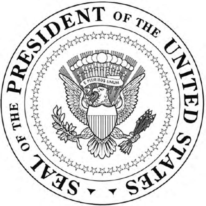 COLOR THE PRESIDENTIAL SEAL The Presidential Seal appears officially on medals, stationery, publications, flags, monuments, and architectural decoration.