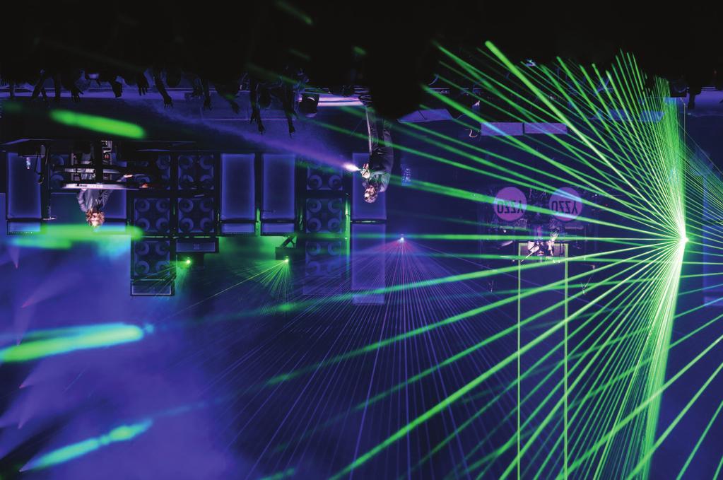 Cook carefully integrated lighting and lasers to create a cohesive visual picture.