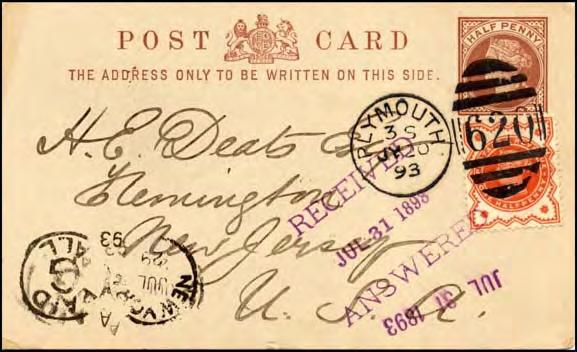 The Great Britain post card below was mailed to Deats by W. H. K. Wright, Secretary of the Ex Libris Society in London, England.