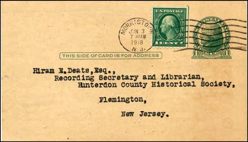 Larry T. Nix ~ POSTAL CARDS & HIRAM E. DEATS Deats served as Librarian of the Hunterdon County Historical Society (HCHS) for 67 years.