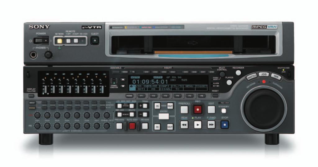 Frame-Accurate Insert/Assemble Editing (Recorders Only) MSW-2000 Series recorders enable insert and assemble editing with ±0 frame accuracy.