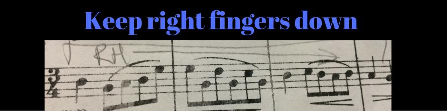 would leave down as much as finger 3,4,5,6 and both pinkies depending on the passage.