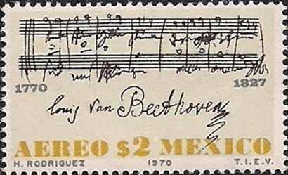 MEXICO Scott??? Michel 1331 1970 marked the 200th anniversary of the birth of the great German composer Ludwig van Beethoven (1770-1827).
