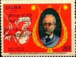 The 3c stamp contains the notation of the original 1868 score and the 20c stamp is the 1898 modified version made by Rodrigues Ferrer.