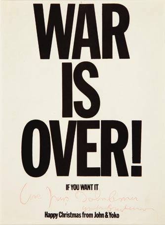 153/ Lennon, John & Yoko Ono: WAR IS OVER Self-published. 1969 An original promotional WAR IS OVER flyer. Measuring 15.25cm x 21cm (6 inches x 8.
