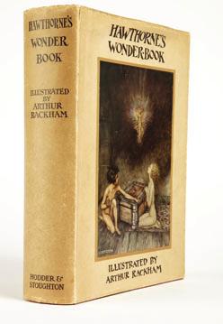 202/ 201/ 201/ Rackham, Arthur illustrates Nathaniel Hawthorne: HAWTHORNE S WONDER BOOK London: Hodder and Stoughton. 1922 First edition, first printing. Original cloth in dustwrapper.