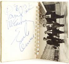 1964 A full set of Beatles autographs, signed throughout a spiral bound