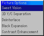 This adjustment is only valid for Video and Component inputs (not valid for RGB). Sharpness... Controls the detail of the image for Video (Not valid for RGB).