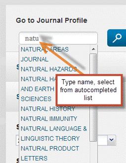Navigate to the Journal Profile page You can reach the journal profile page of any journal covered in Journal Citation Reports by: 1.