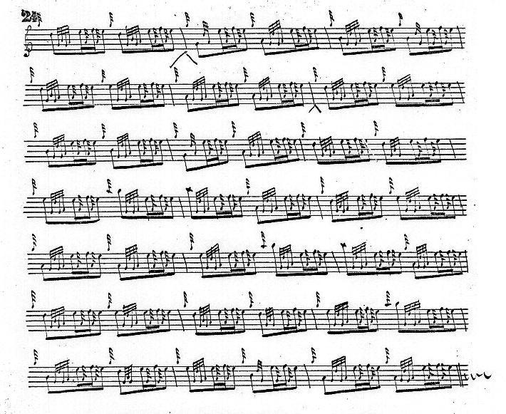 One interesting feature of MacDonald's ground is his timing of the echo beats, which follow a uniform semiquaver/semiquaver/quaver pattern throughout, including the introductory/concluding gesture on