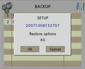 15.2. RESTORE COPY FROM USB This option allows restoring the meter.