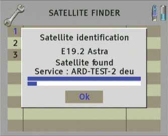 16. SATELLITE LOCATOR This tool allows carrying out the following actions: 1) Identify the satellite 2) Search a satellite 3) Confi guration of options 16.1. IDENTIFY THE SATELLITE This option searches based in a list of satellites that the meter has confi gured and it will identify the satellite that is being tuned.