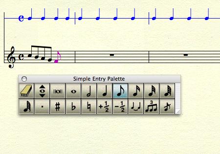 Simple Note Entry (Finale) Click on note value Click note