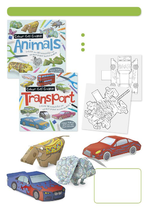 Colour! Cut! Create! How to draw Colour in the pictures and then cut, fold and glue the pages of these books into some amazing three-dimensional paper models.
