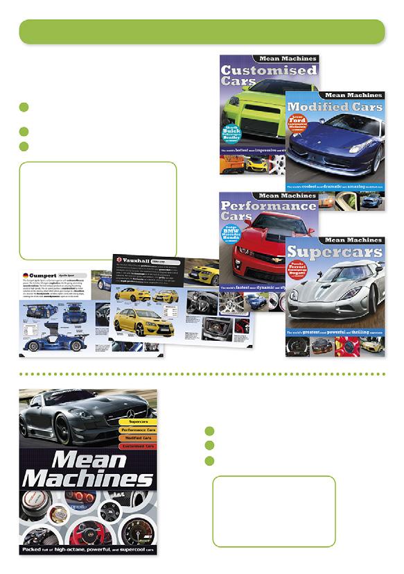 Packed with facts and figures about the world s fastest, most powerful cars, Mean machines are perfect books horse-power-hungry children with a love amazing vehicles.