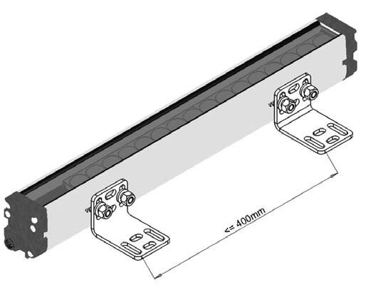 General mounting considerations Section 9-3 9-3-3 Additional mounting rigidity It is recommended that the distance between the mounting brackets is 400 mm or less for optimum performance of the