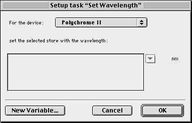 Eter the id of the wavelegth store Set Wavelegth Task This task allows you to assig a wavelegth value to oe of the four wavelegth stores ad move to it.