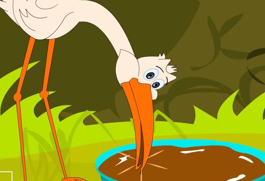 The sad stork could only dip in