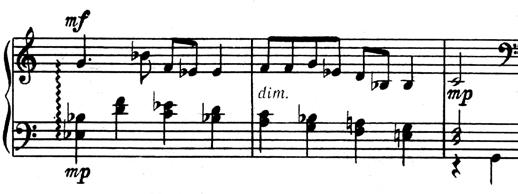II, measures 1-11 Section B begins on the tonic C deploying the constantly increased line of the initial melody.