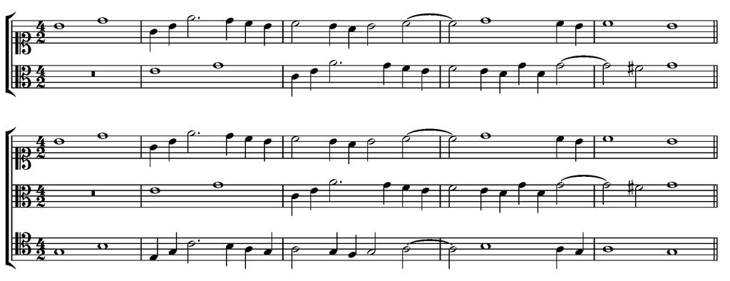 of this Counterpoint, where the latter is transcribed into the Decime whilst the Parts below remain as they are. see the first Example in the next Page.