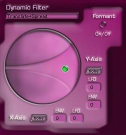 MAGENTA 13 The Dynamic Filter section Magenta supports a maximum of 12 "spectral" filters that can be used to dynamically control and alter the development of the analyzed and synthesized sound.