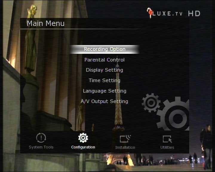 Main Menu of Guide To display the menu, press the MENU button at any time. You can select the sub menus by using the ARROW buttons. The selected sub menu becomes highlighted.