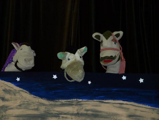 This show was first performed at Christmas 2008 by 6 puppet teams working in schools across Wales. Over 12,000 children and their teachers have seen the show in either English or Welsh.