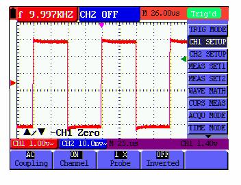 72-8 Series Handheld DSO & DMM 6-Using the Oscilloscope Figure 17: AC-Coupling 6.