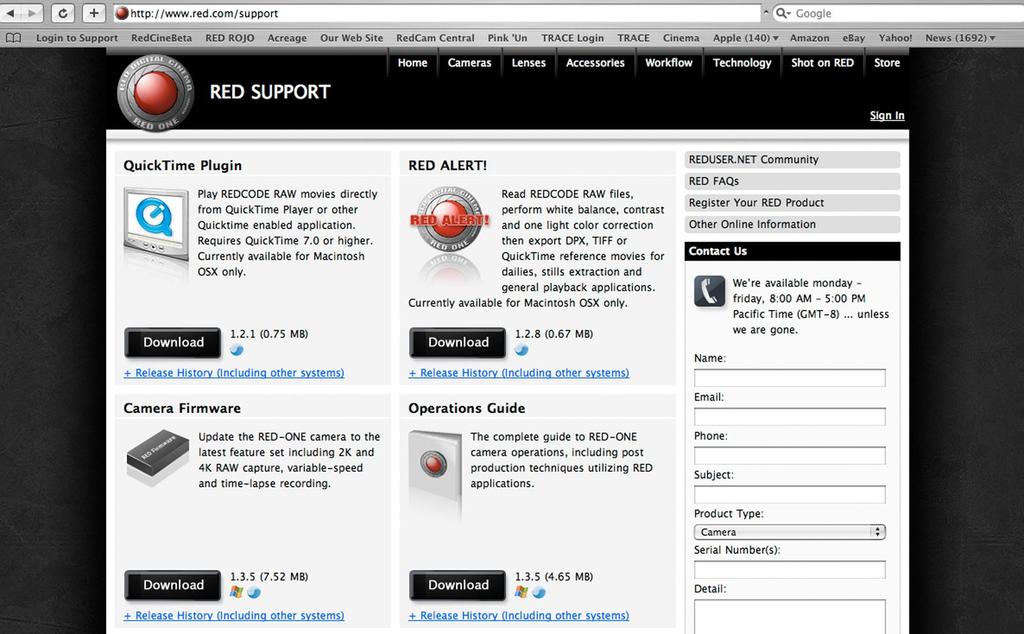 9. Upgrading Camera Firmware RED-ONE camera functionality may be upgraded by installing the latest firmware. Log onto www.red.