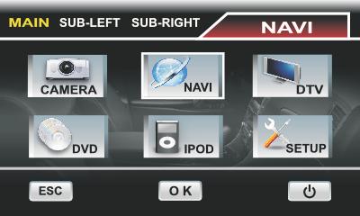 ok. Navi Navi is not available for headrest monitors.