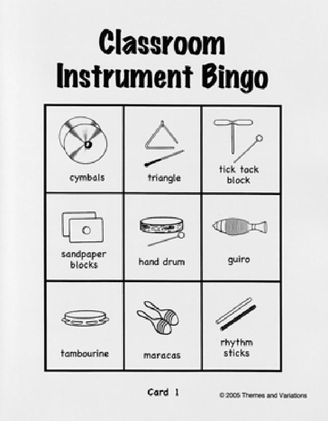 Identify Instruments Perceptive Listeners must be able to identify instruments aurally and visually. Ensure that children can identify the instruments.