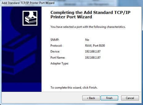 TCP/IP standard printing