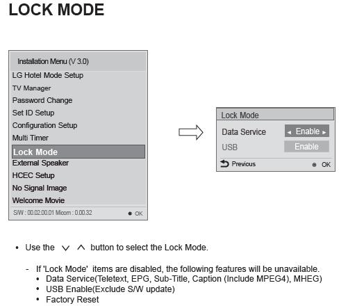 Lock Mode Lock Mode function can block external