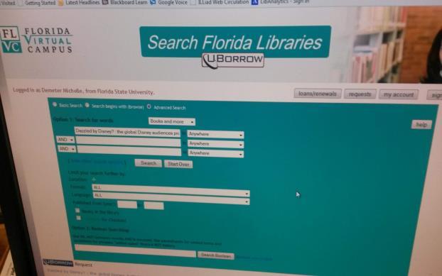 2.UBorrow So if the book isn t on the Campus or in other libraries in Tallahassee or it would take too long to get it, you can use UBorrow.
