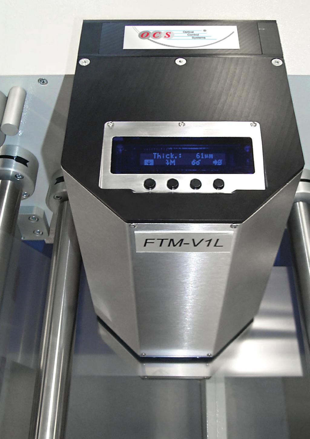 FILM THICKNESS MEASUREMENT FTM The FTM system was designed for the continuous thickness measurement of running film strips using OCS extrusion lines.