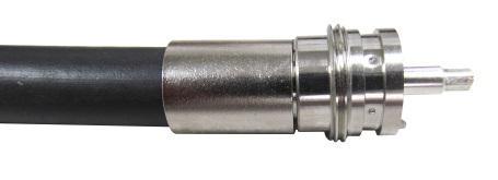 Install the main body of the PL-259 on the coaxial cable taking care to slide under the coaxial cable