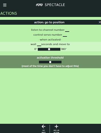 wait seconds and move to - Delay before motion for the first position. slider control - Choose the position for the first motion.