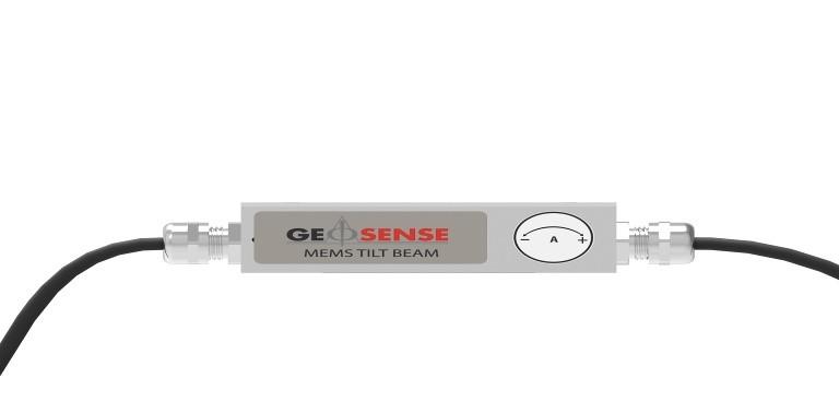 3.0 MARKINGS A Geosense MEMS Digital Tilt Beam is labelled with the following information:-