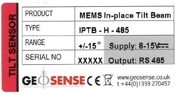Beam Type: IPTB - H - 485, IPTB - V - 485 Range: +/- 15º, +/- 10º, +/- 5º Orientation: Input