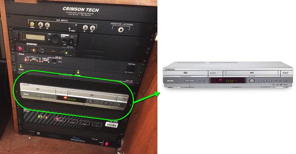 2.10) DVD Player\VHS video Player Image - DVD\VHS Player A dedicated DVD and VHS player is available for displaying disks\tapes.