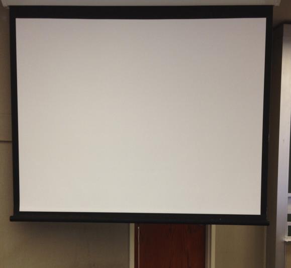 2.5) Pull-down projector screen Two ceiling mounted projector screen are permanently mounted in the room (for location see